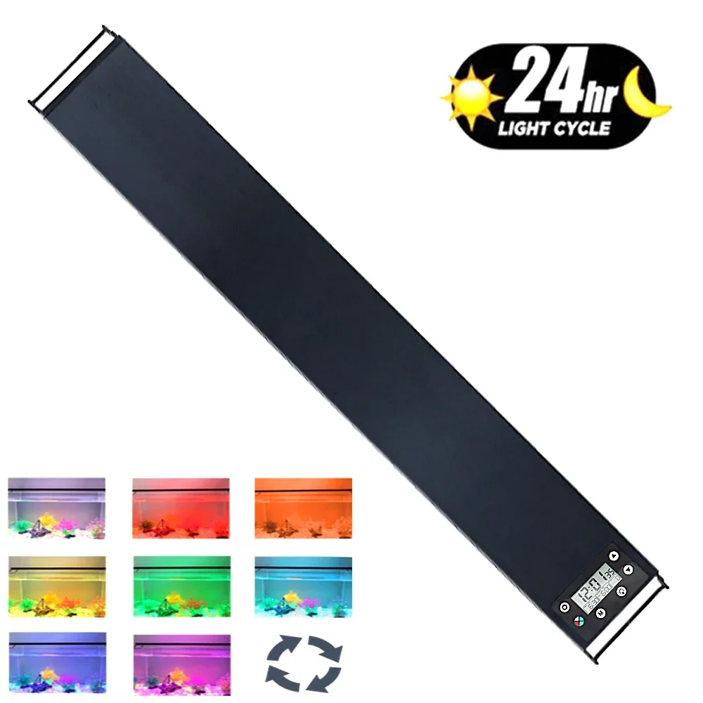 Aquarium Marine Lights - 120cm水槽用、24時間365日対応のフルスペクトルLEDライト。防水仕様で、水槽の装飾や植物の育成に最適。調光機能付き。100V-240V対応。