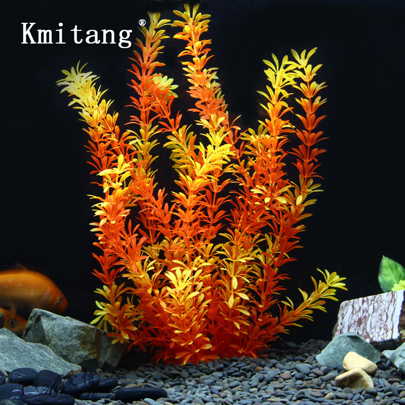 Marine Fish Tank - 100cmのトロピカルプラント、大型人工水草、水中植物、ソフトプラスチック製の人工樹木、水槽の装飾用