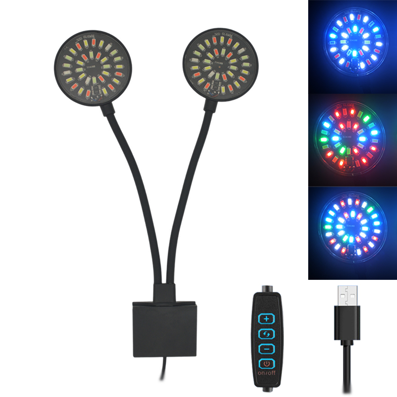 Aquarium Marine Lights - USB 水族館 LED ライト水槽クリップランプフルスペクトル植物成長調整可能な明るさ調光可能 360 °