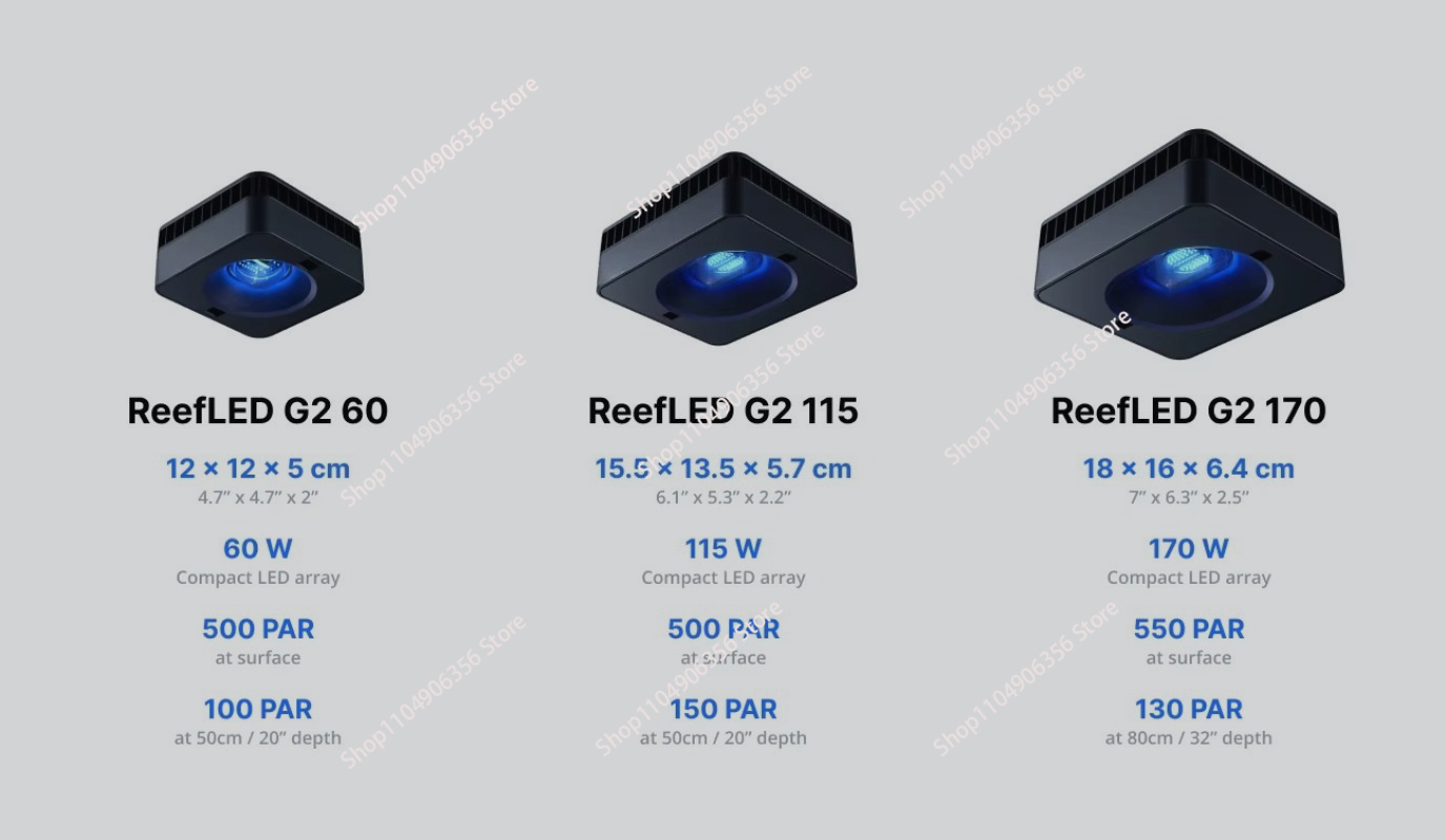 Marine Aquarium - 最新のLED 60W水槽ライト。優れた点滅効率で、コンパクトな設計。海洋水槽やサンゴ礁水槽に最適なアクセサリー。