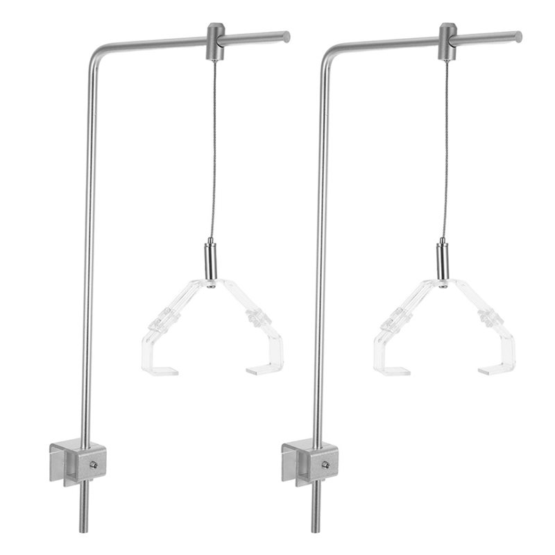 Saltwater Tank - AB41-2個入り水槽ライトラックアルミブラケットクリップ付き水槽ランプホルダー台座淡水海水タンク用