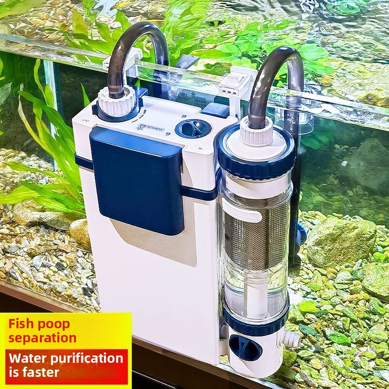 Reef Tank Filter - SUNSUN 新型水槽用フィルター YBF-500。酸素供給と濾過を一体化した浄水ポンプ。壁掛け式で、水槽の底面に設置して使用。
