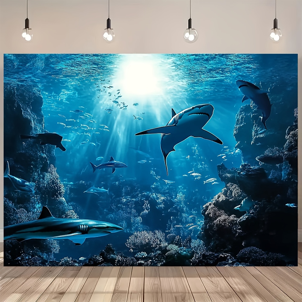 壮大な深海サメのウォールタペストリー ブルーオーシャン 海洋 - Marine Aquarium のレビューと価格