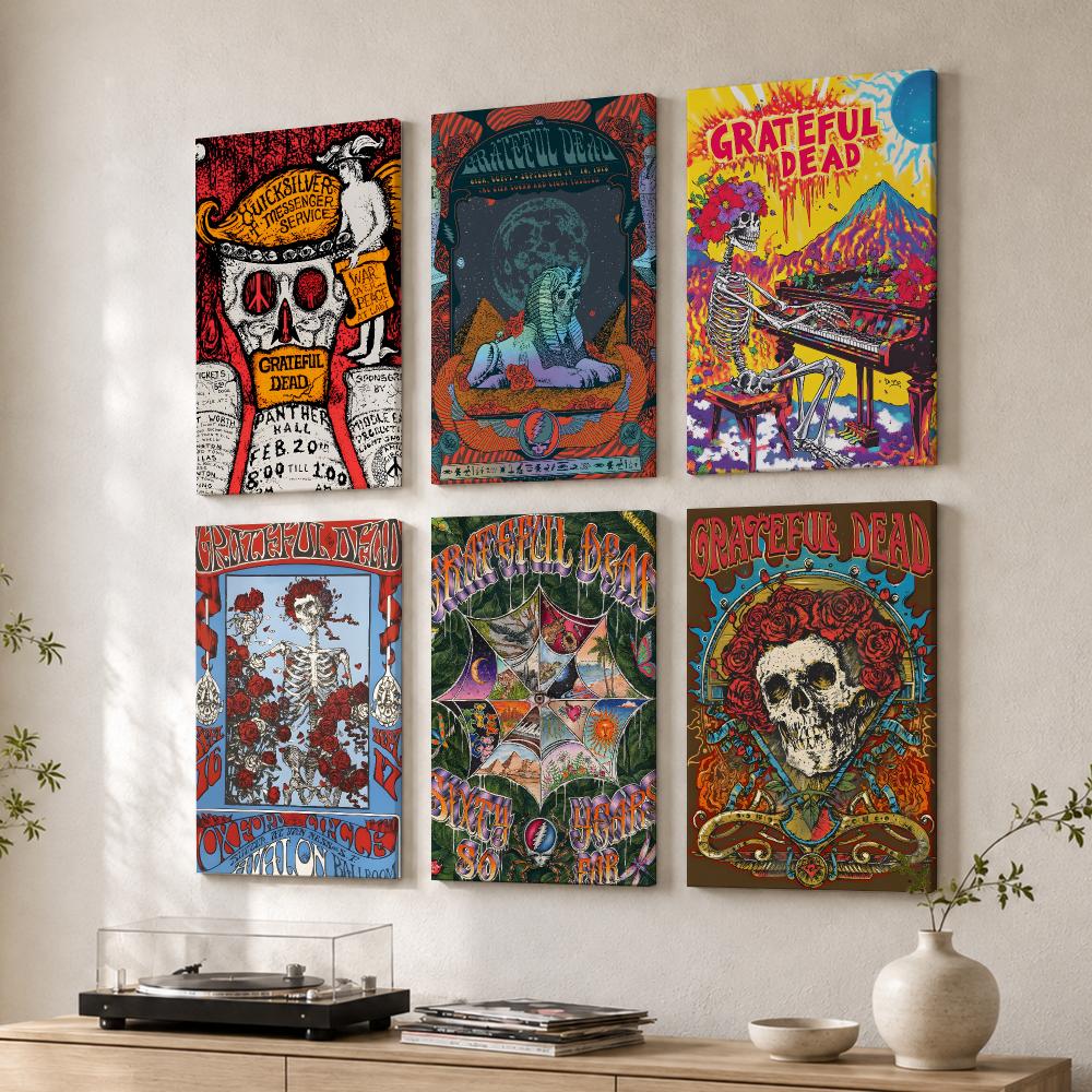 ロックバンド「グレイトフル・デッド」の絵画、木製フレーム、キ - Live Rock のレビューと価格