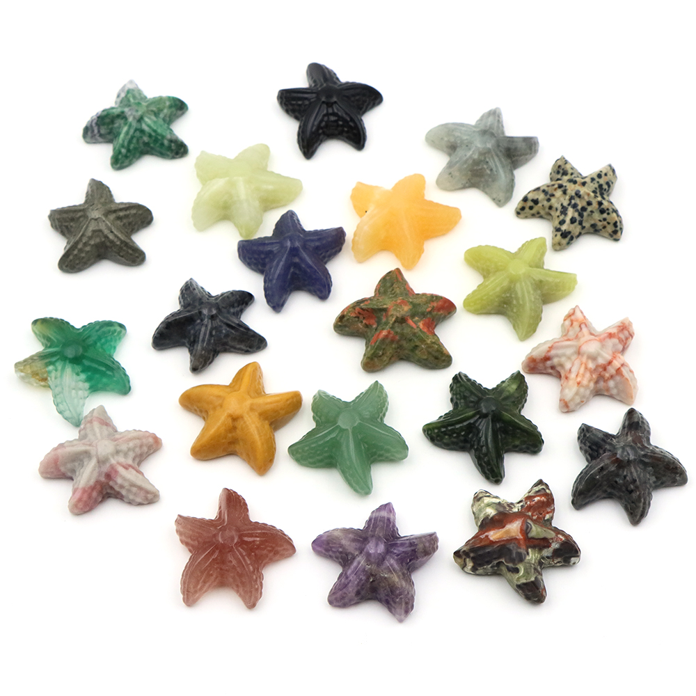 35 ミリメートルヒトデの形の像海洋動物天然石ヒーリングクリ - Marine Aquarium のレビューと価格