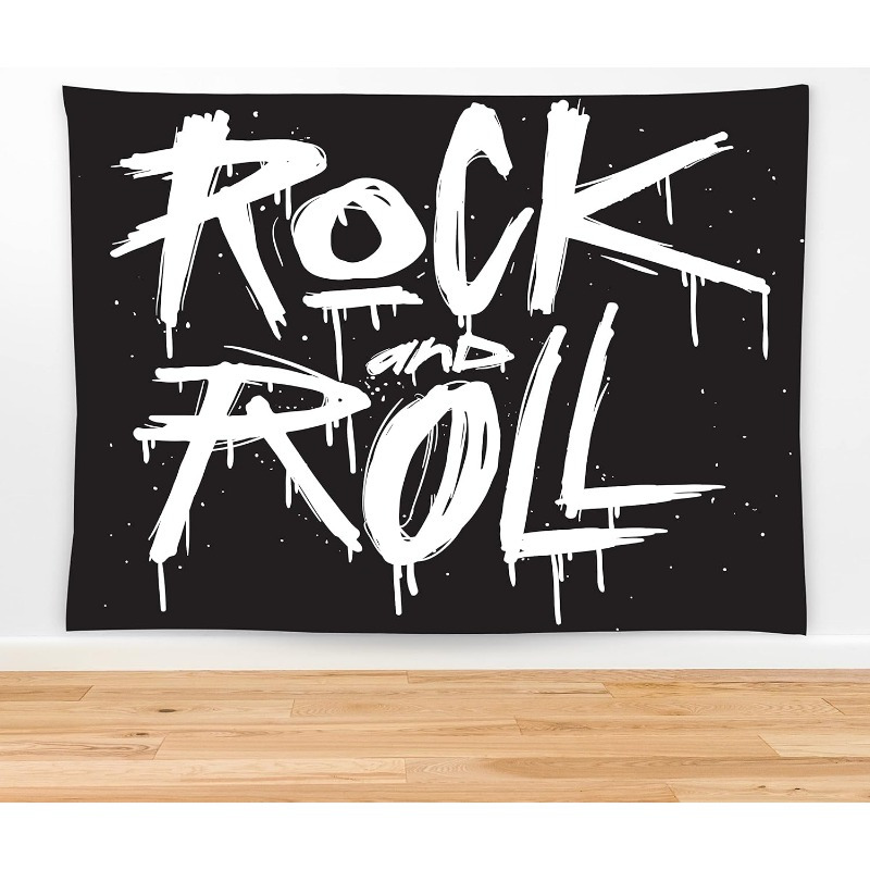 カスタマイズ可能なロックンロールタペストリー - 寝室、リビ - Live Rock のレビューと価格